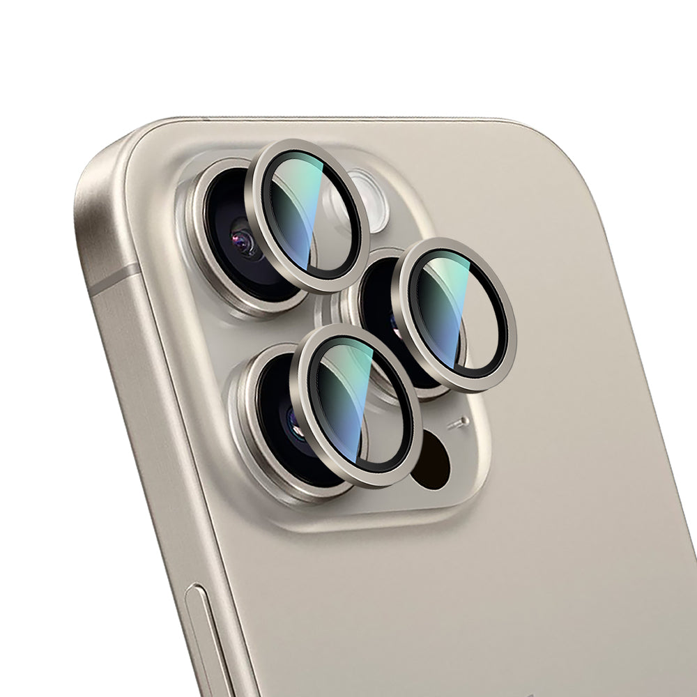 iPhone 16 Pro Max Uyumlu CaseWorld Alloy Two-Color Serisi Lens Koruyucu Gri