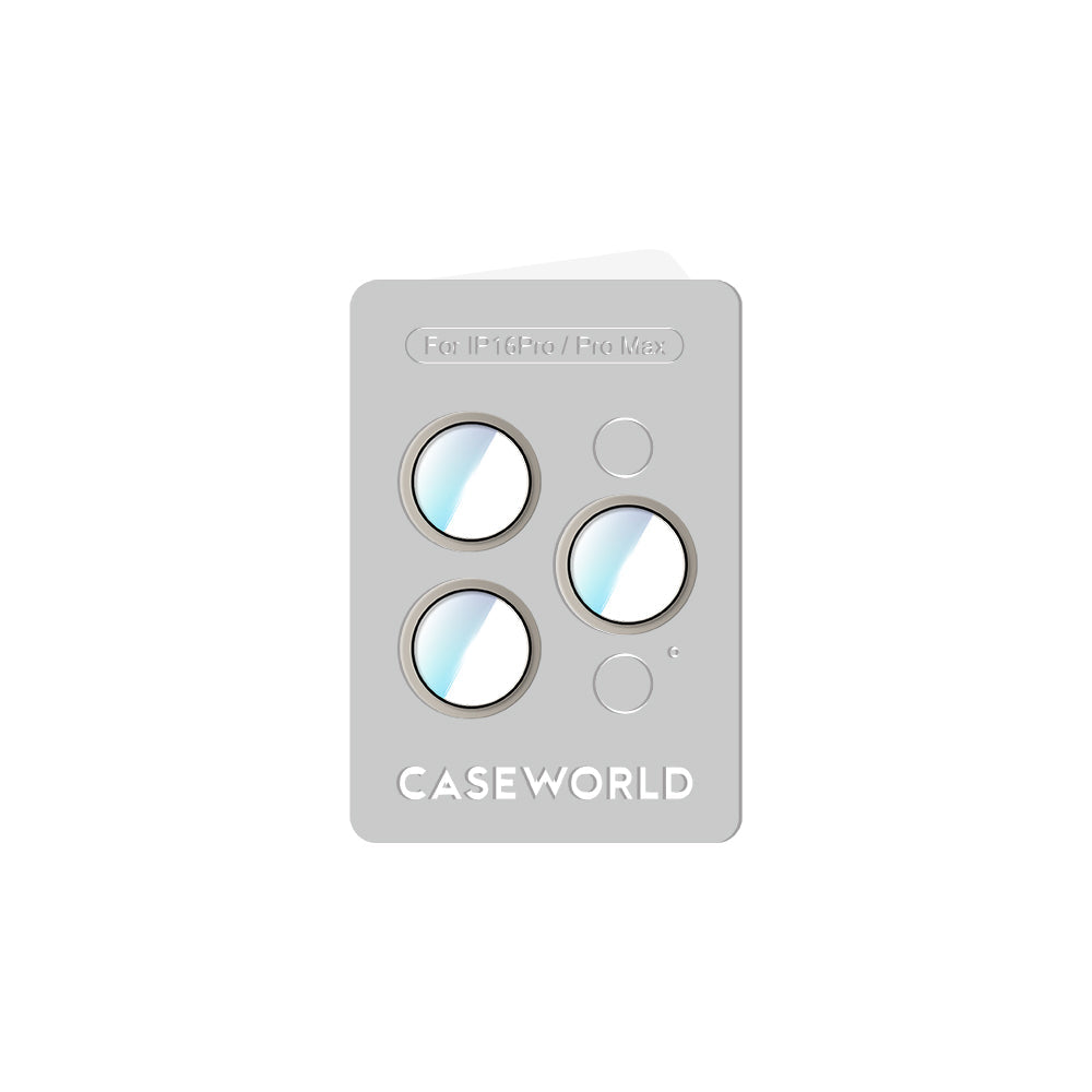 iPhone 16 Pro Max Uyumlu CaseWorld Alloy Two-Color Serisi Lens Koruyucu Gümüş