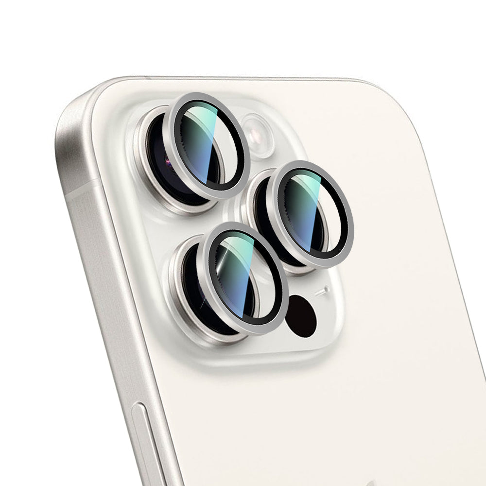 iPhone 16 Pro Max Uyumlu CaseWorld Alloy Two-Color Serisi Lens Koruyucu Gümüş