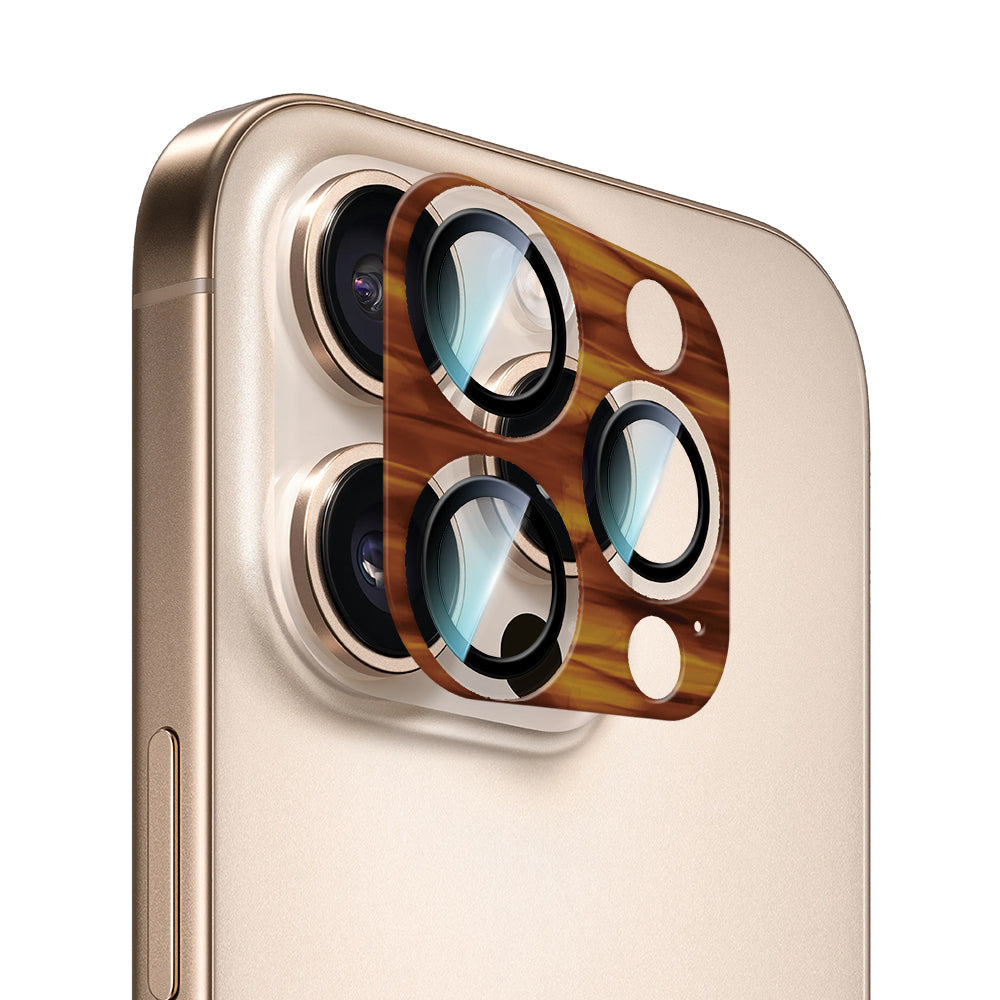 iPhone 16 Pro Max Uyumlu CaseWorld Crystal Color Serisi Full Kamera Lens Koruyucu Kahverengi