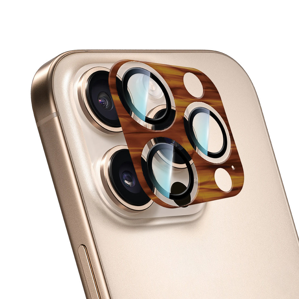 iPhone 16 Pro Max Uyumlu CaseWorld Crystal Color Serisi Full Kamera Lens Koruyucu Kahverengi