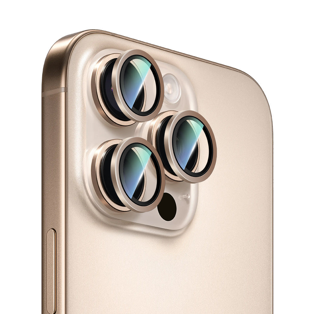 iPhone 16 Pro Max Uyumlu CaseWorld Sapphire Serisi Anti Reflective Lens Koruyucu Gold