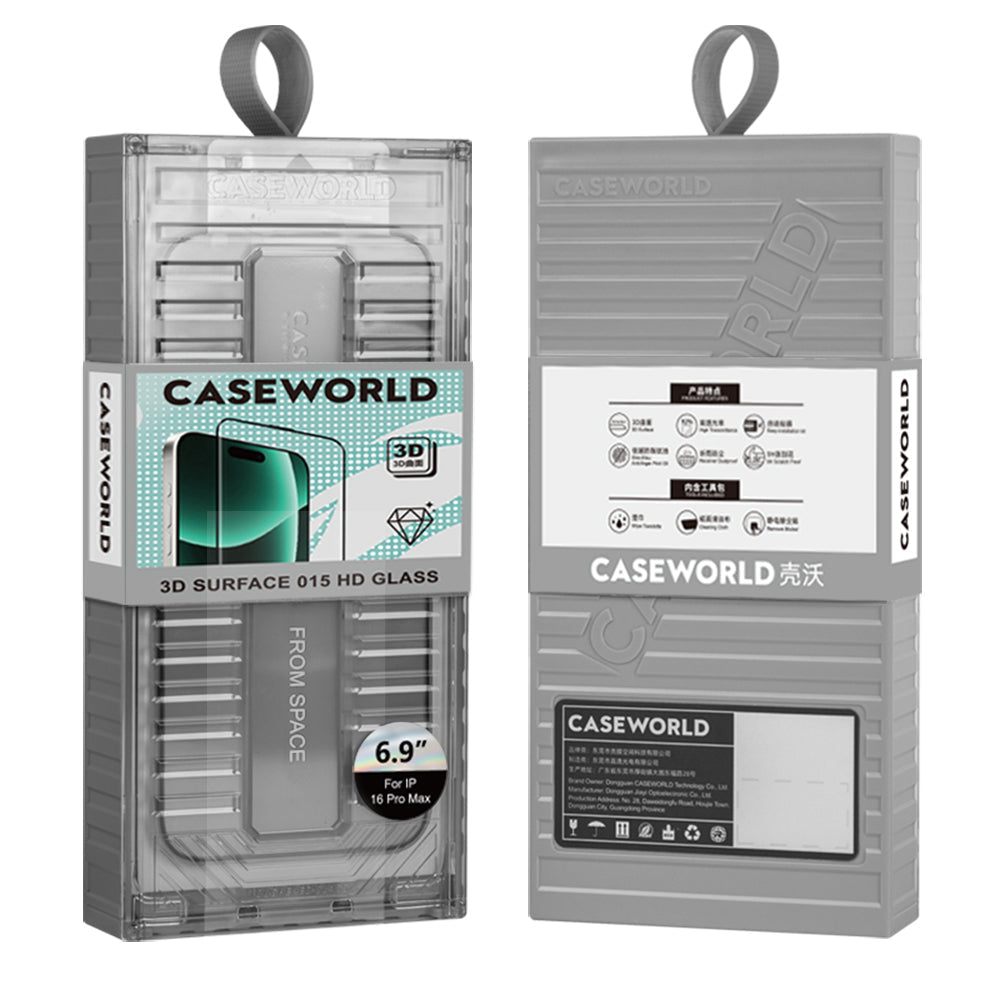 iPhone 16 Pro Max CaseWorld Ultra-Thin Serisi TMQ 0.15mm HD 3D Cam Ekran Koruyucu Uygulamalı Şeffaf