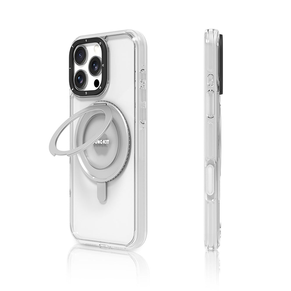 iPhone 16 Pro Max Uyumlu Kılıf M-safeli Standlı Aksiyon Butonlu Youngkit Pivot Serisi Kapak Şeffaf