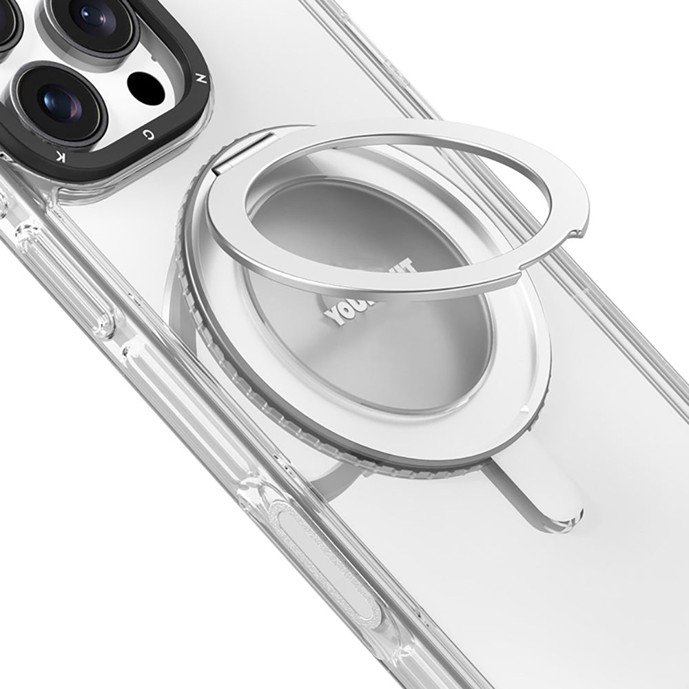 iPhone 16 Pro Max Uyumlu Kılıf M-safeli Standlı Aksiyon Butonlu Youngkit Pivot Serisi Kapak Şeffaf
