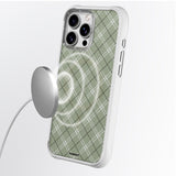 iPhone 16 Pro Max Uyumlu Kılıf M-safe Şarj Özellikli Youngkit Argyle Serisi Kapak Açık Yeşil