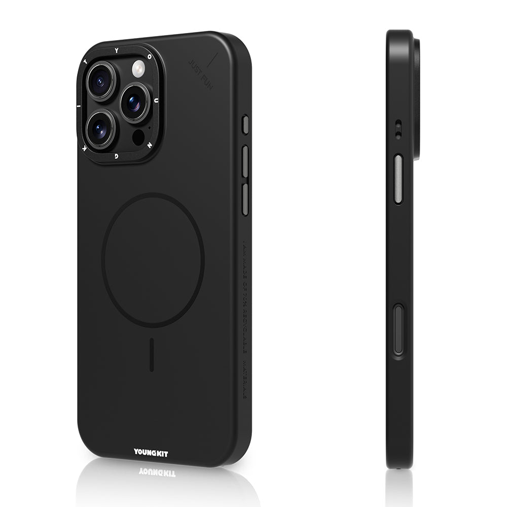 iPhone 16 Pro Max Uyumlu Kılıf M-safe Şarj Özellikli Youngkit Dynamag Serisi Kapak Siyah