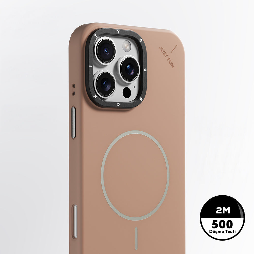 iPhone 16 Pro Max Uyumlu Kılıf M-safe Şarj Özellikli Youngkit Dynamag Serisi Kapak Gold