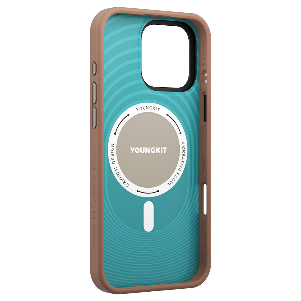 iPhone 16 Pro Max Uyumlu Kılıf M-safe Şarj Özellikli Youngkit Dynamag Serisi Kapak Gold