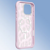 iPhone 16 Pro Max Uyumlu Kılıf M-safe Şarj Özellikli Youngkit Leopard Serisi Kapak Pembe