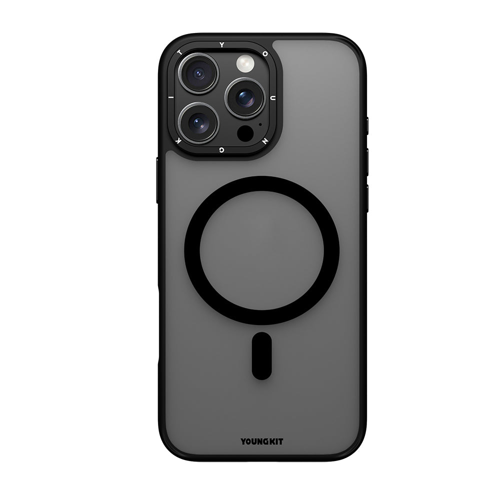 Apple iPhone 16 Pro Max Kılıf M-safe Şarj Özellikli Cam Arka Yüzey TPU Youngkit Gemstone Serisi Kapak