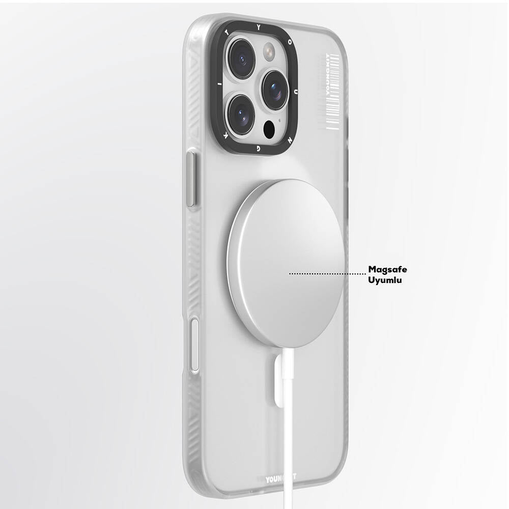 Apple iPhone 16 Pro Max Kılıf M-safe Şarj Özellikli Youngkit Hidden Sand Serisi Kapak