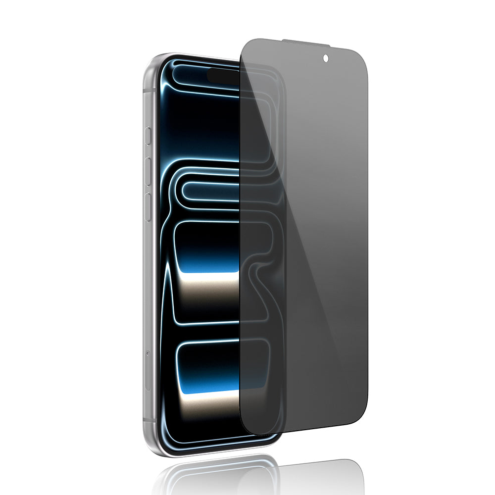 iPhone 16 Pro Max Youngkit 2.5D Parmak İzi Bırakmayan 0.33mm Privacy Temperli Ekran Koruyucu Siyah