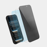 iPhone 16 Pro Youngkit AP 2.5D 360 Derece Privacy Temperli Cam Ekran Koruyucu Aparatlı Siyah