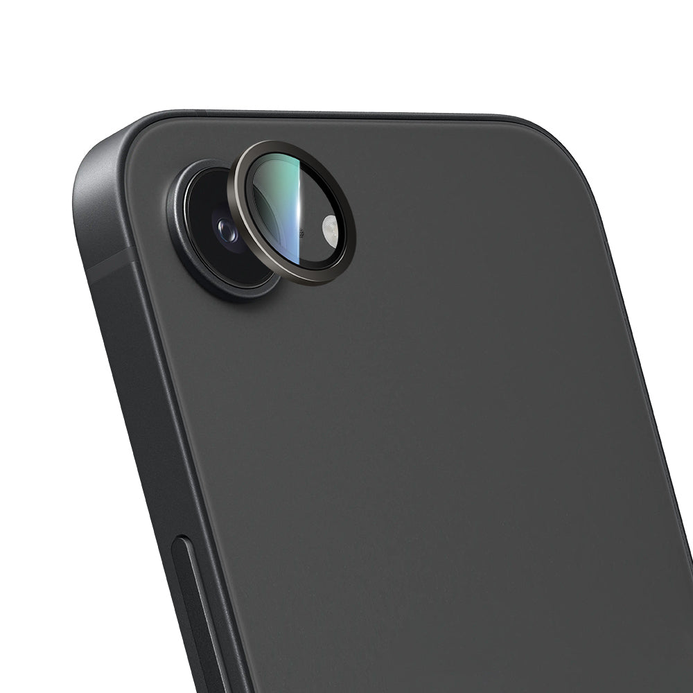 iPhone 16E Uyumlu CaseWorld Alloy Serisi Oleofobik Anti Reflective Kamera Lens Koruyucu Siyah