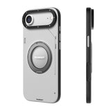 iPhone 17 Air Kılıf M-safeli 360 Standlı Basit Mat Deri Desenli Youngkit Tech Leather Kapak Gri