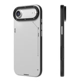 iPhone 17 Air Kılıf M-safeli Basit Mat Deri Desenli Youngkit Tech Fashion Serisi Kapak Gri