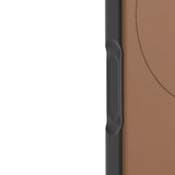 iPhone 17 Air Kılıf M-safeli Basit Mat Deri Desenli Youngkit Tech Fashion Serisi Kapak Kahverengi