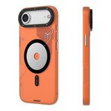 iPhone 17 Air Uyumlu Kılıf M-safe Şarj Özellikli Disk Desenli Youngkit Disc Battle Kapak Turuncu