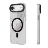 iPhone 17 Air Uyumlu Kılıf M-safe Şarj Özellikli Disk Desenli Youngkit Disc Battle Kapak Gri