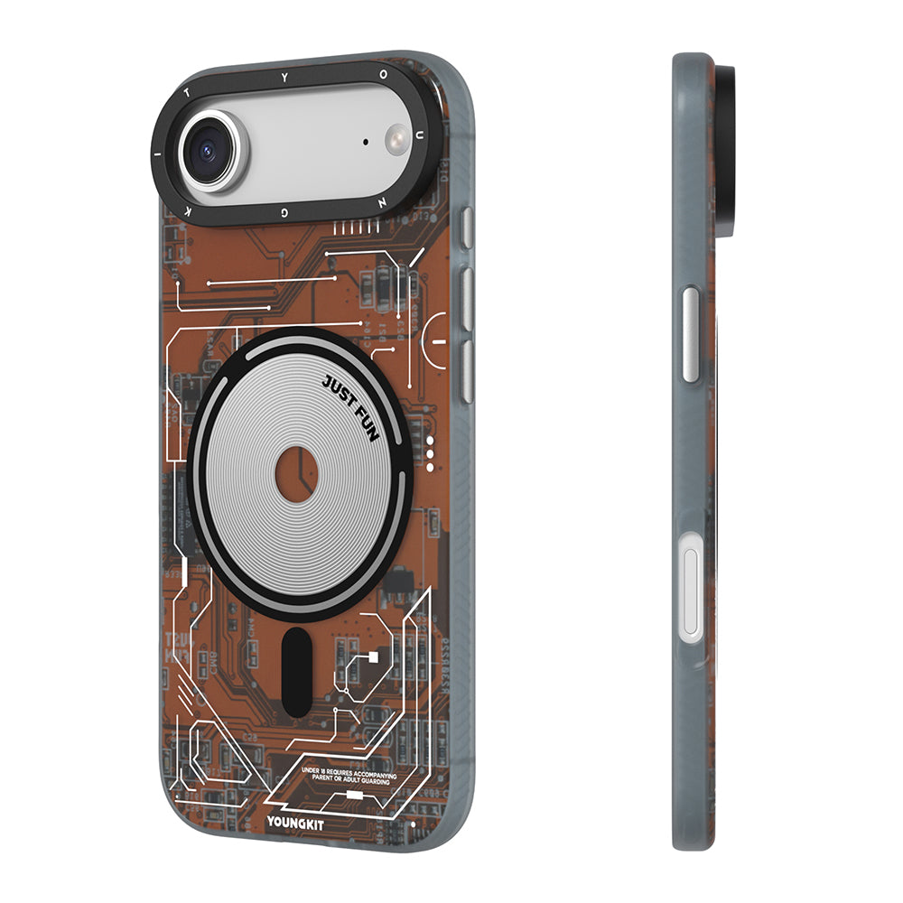 iPhone 17 Air Uyumlu Kılıf M-safe Kamera Denetim Butonlu Youngkit Technology Serisi Kapak Siyah