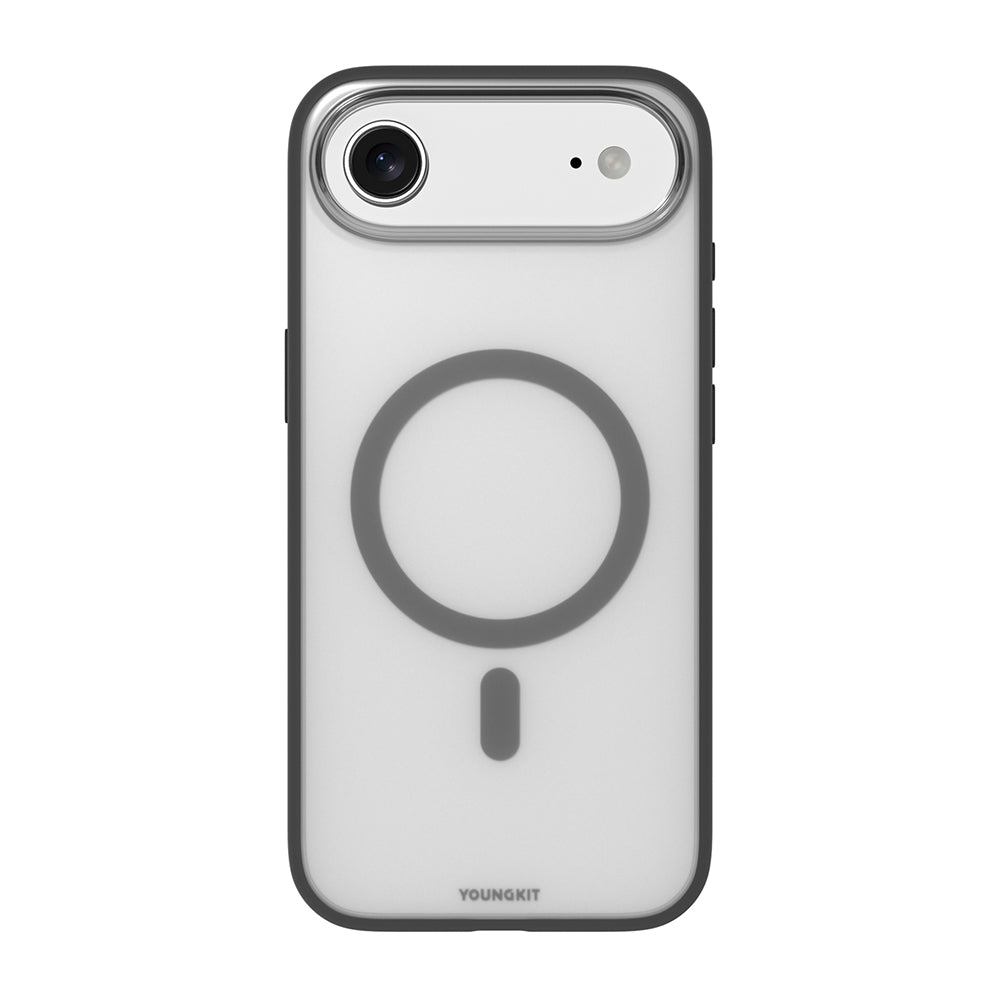 iPhone 17 Air Uyumlu Kılıf M-safe Şarj Özellikli Youngkit Clear Serisi Kapak Siyah