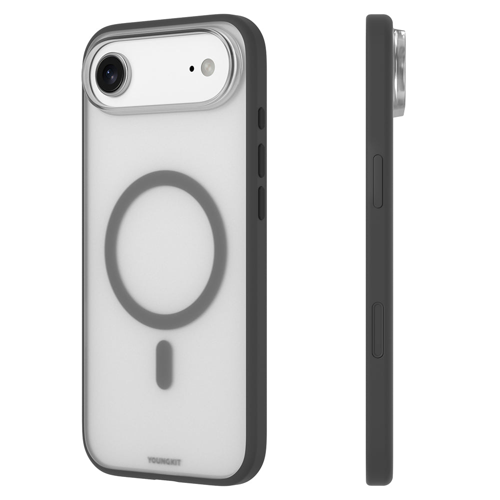 iPhone 17 Air Uyumlu Kılıf M-safe Şarj Özellikli Youngkit Clear Serisi Kapak Siyah