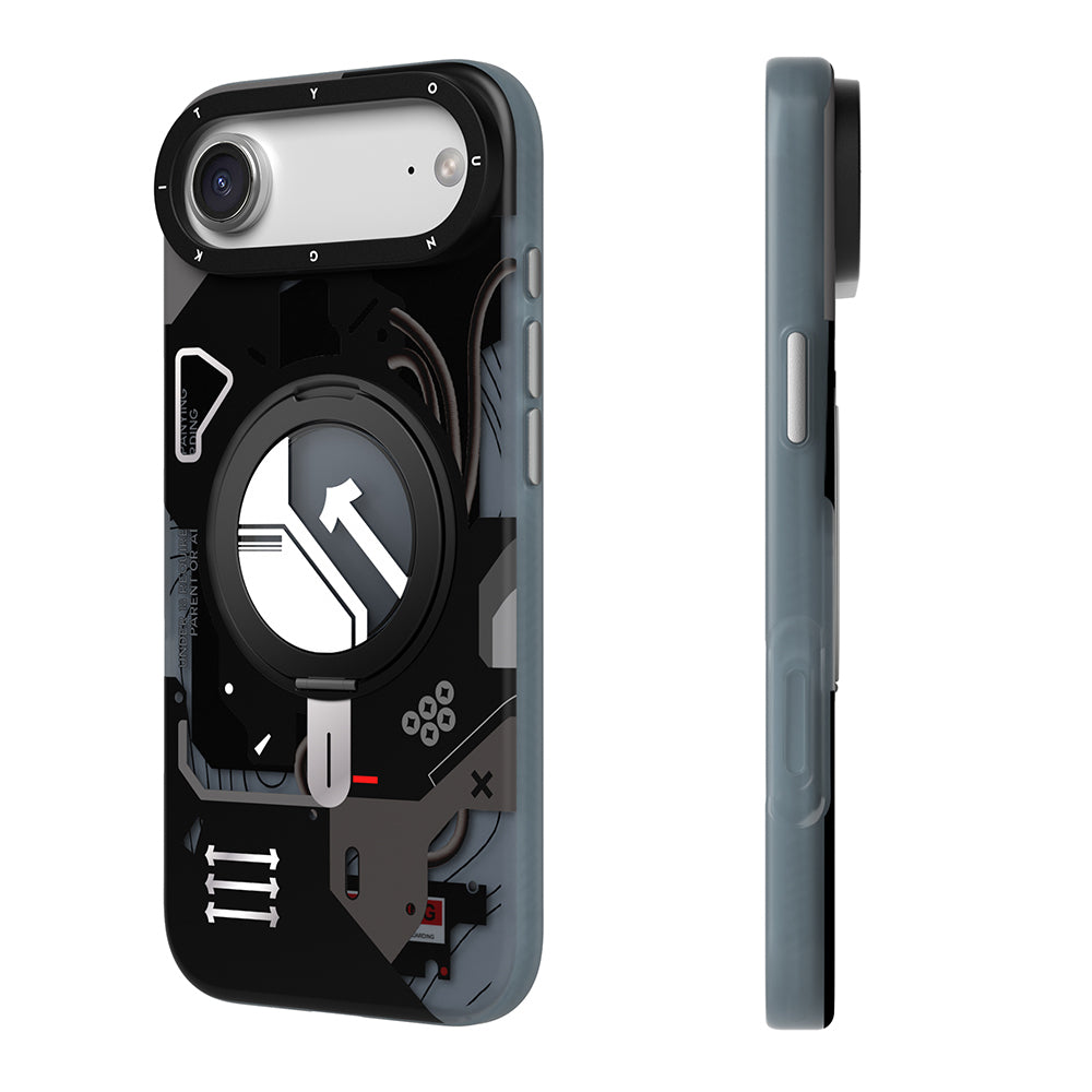 iPhone 17 Air Uyumlu Kılıf M-safe Şarj Özellikli Youngkit Starship Serisi Kapak Siyah