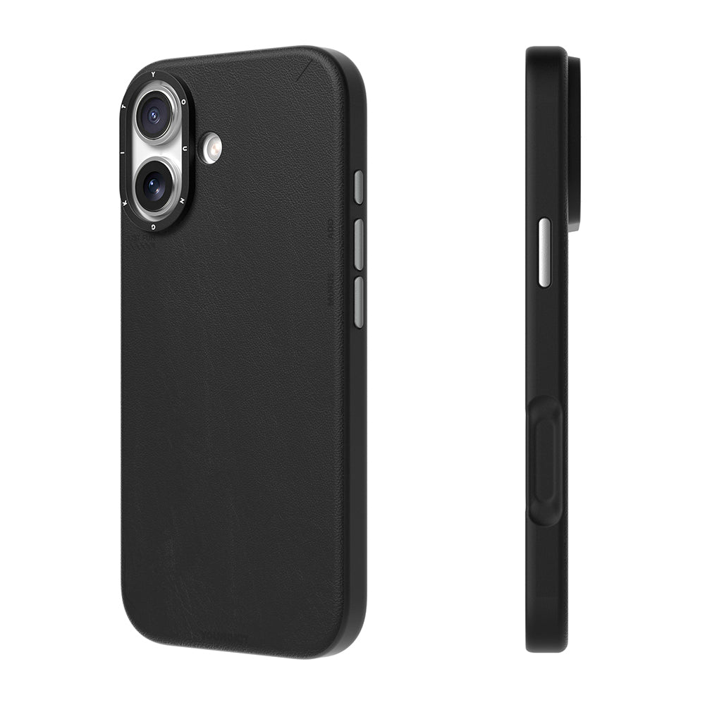 iPhone 17 Uyumlu Kılıf M-safe Şarjlı Basit Mat Deri Desenli Youngkit Tech Fashion Serisi