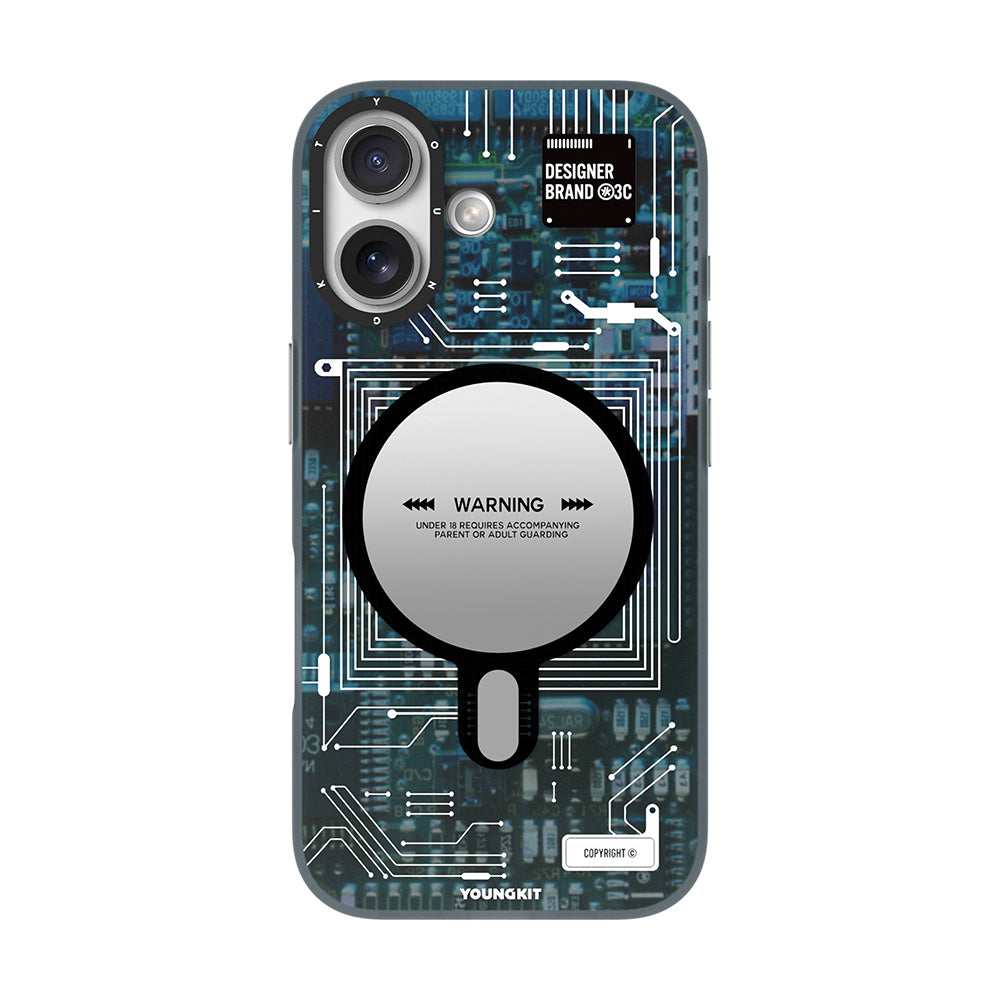 iPhone 17 Uyumlu Kılıf M-safe Kamera Denetim Butonlu Youngkit Technology Serisi Kapak Turuncu