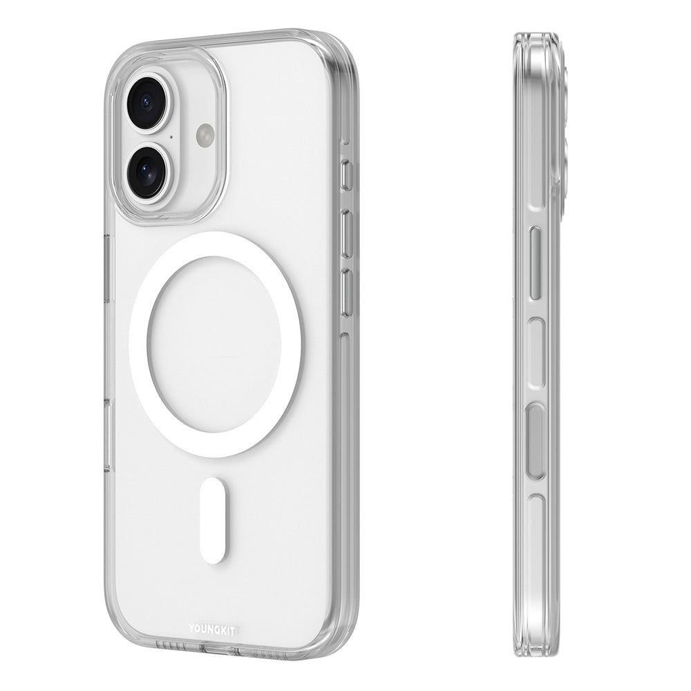 iPhone 17 Uyumlu Kılıf M-safe Şarj Özellikli Şeffaf Youngkit Crystal Shield Serisi Kapak Şeffaf