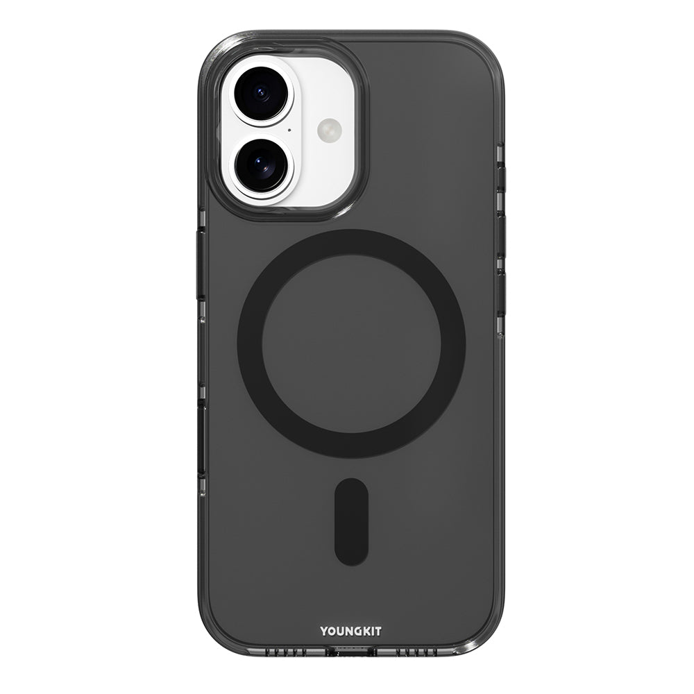 iPhone 17 Uyumlu Kılıf M-safe Şarj Özellikli Şeffaf Youngkit Crystal Shield Serisi Kapak Siyah