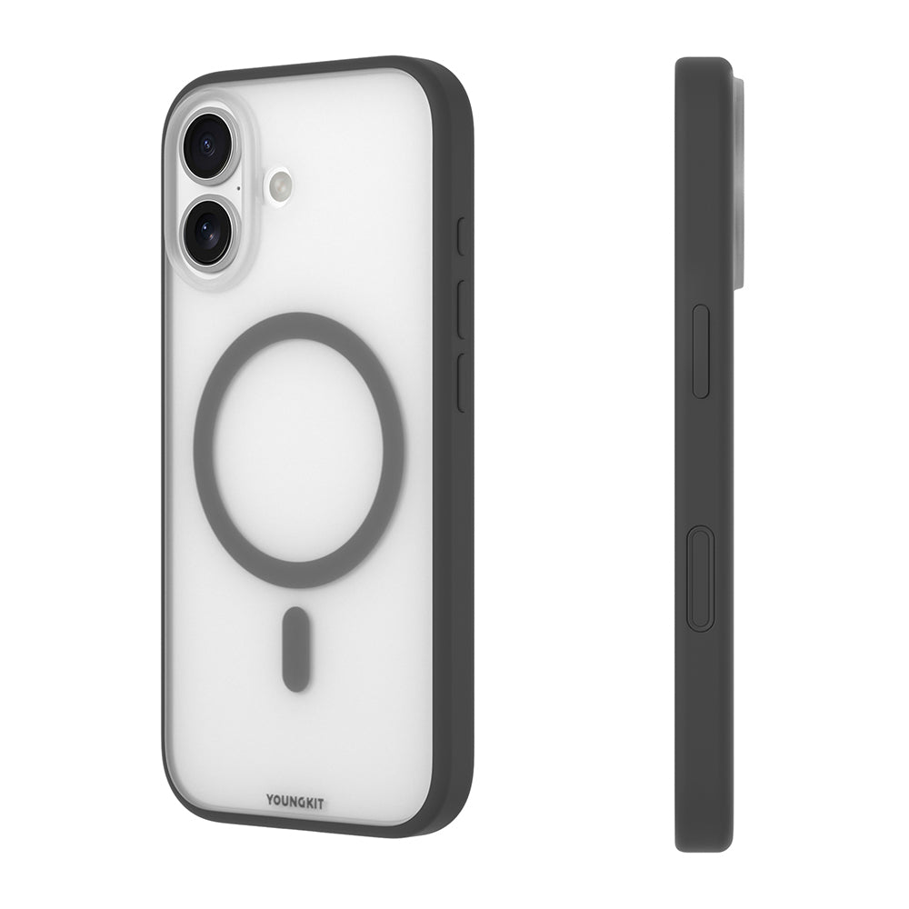 iPhone 17 Uyumlu Kılıf M-safe Şarj Özellikli Youngkit Clear Serisi Kapak Siyah