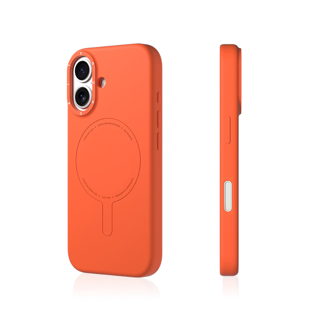 iPhone 17 Uyumlu Kılıf M-Safe Şarj Özellikli Youngkit Morandi Serisi Kapak Turuncu