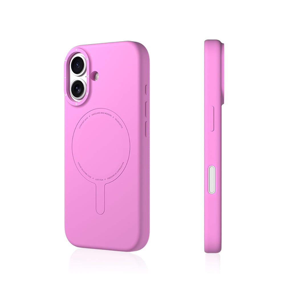 iPhone 17 Uyumlu Kılıf M-Safe Şarj Özellikli Youngkit Morandi Serisi Kapak Pembe