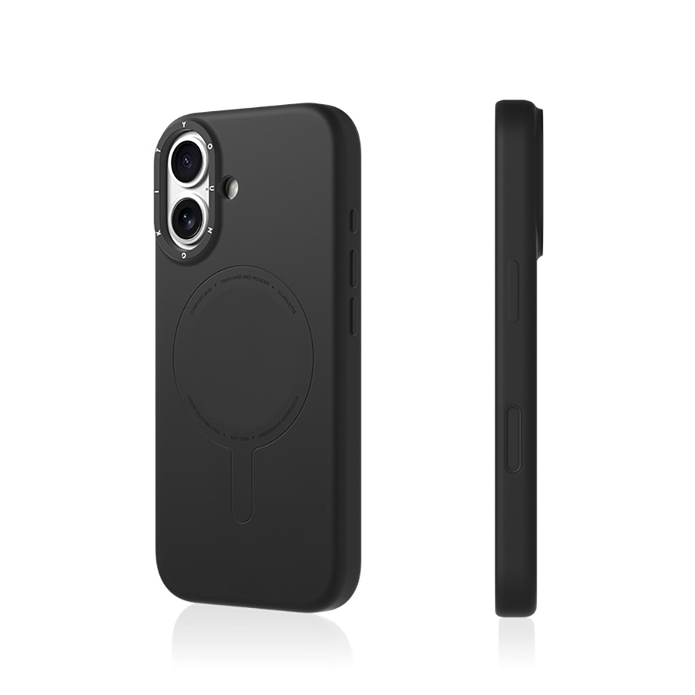 iPhone 17 Uyumlu Kılıf M-Safe Şarj Özellikli Youngkit Morandi Serisi Kapak Siyah