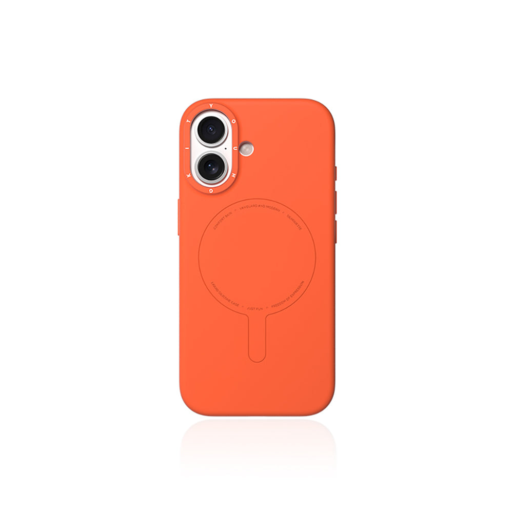 iPhone 17 Uyumlu Kılıf M-Safe Şarj Özellikli Youngkit Morandi Serisi Kapak Turuncu