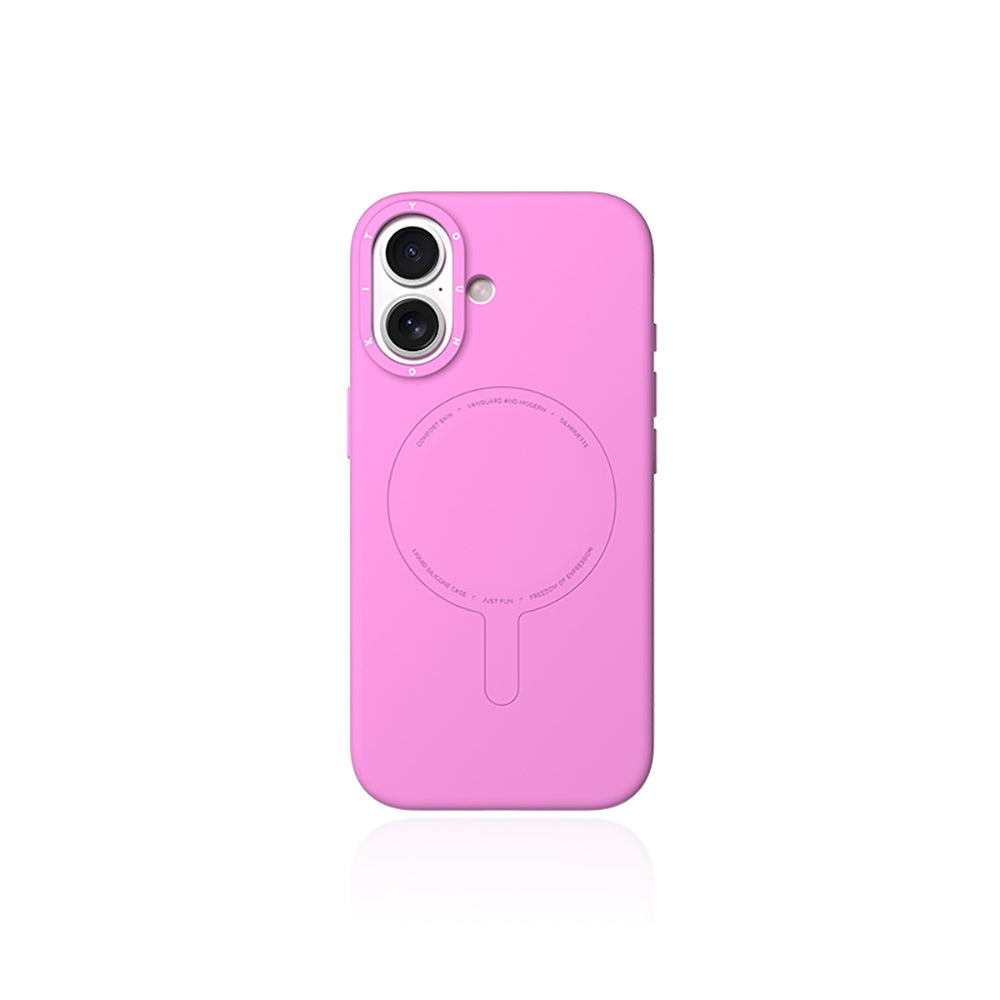 iPhone 17 Uyumlu Kılıf M-Safe Şarj Özellikli Youngkit Morandi Serisi Kapak Pembe