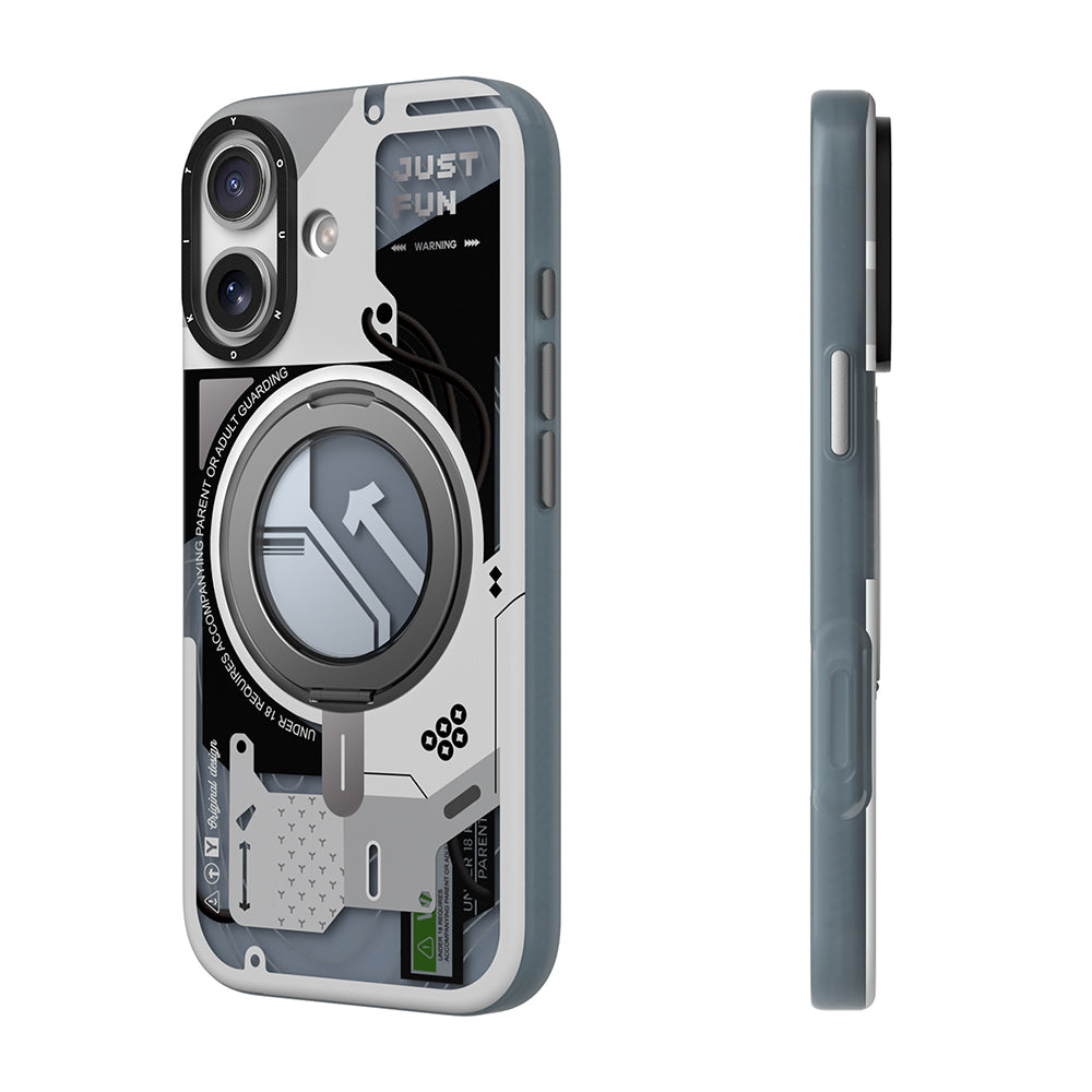iPhone 17 Uyumlu Kılıf M-safe Şarj Özellikli Youngkit Starship Serisi Kapak Beyaz