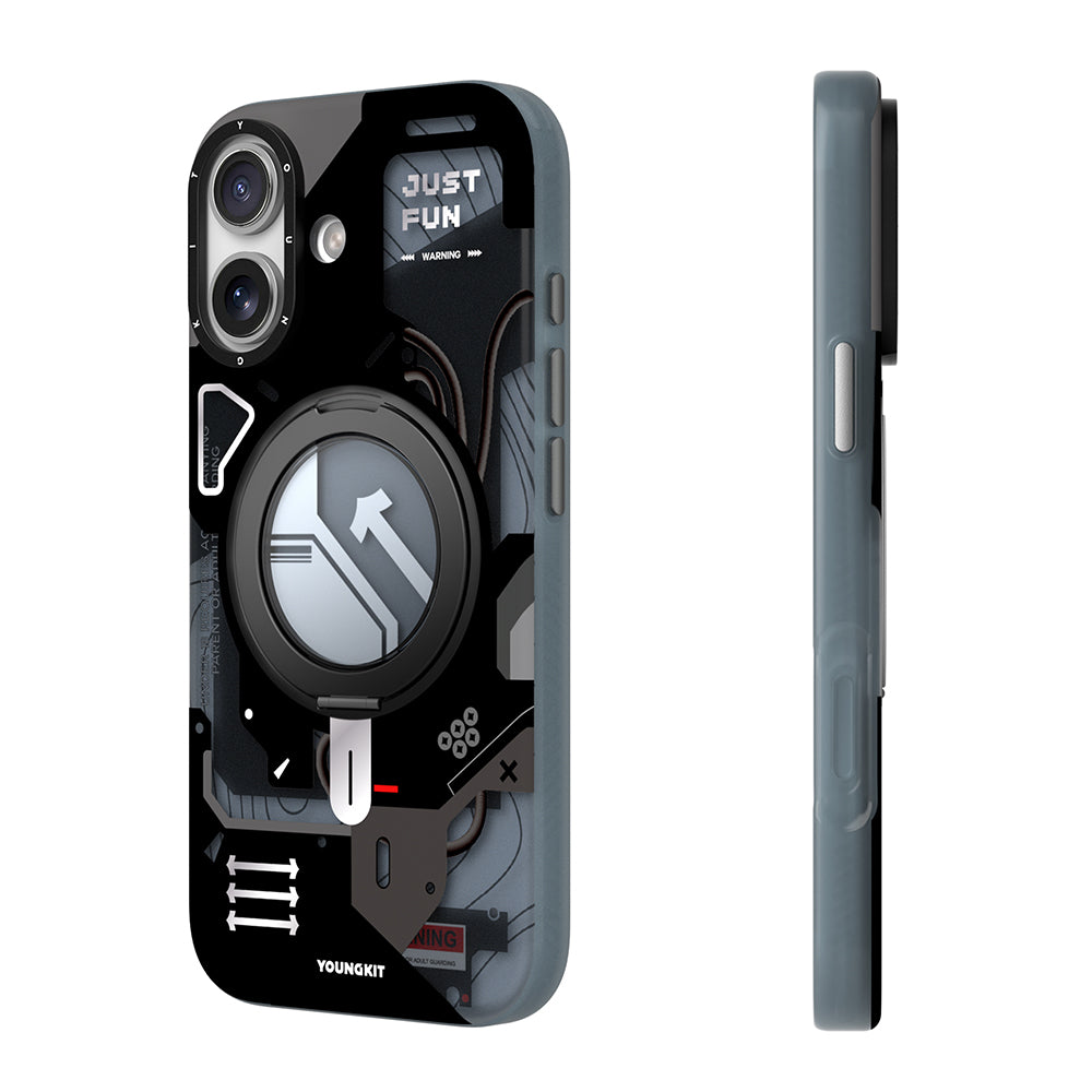 iPhone 17 Uyumlu Kılıf M-safe Şarj Özellikli Youngkit Starship Serisi Kapak Siyah