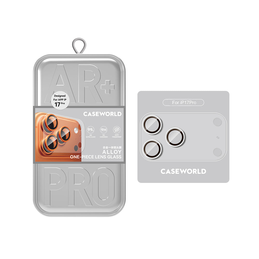 iPhone 17 Pro Uyumlu CaseWorld Alloy One-Piece Serisi Anti Reflective Kamera Lens Koruyucu Gümüş