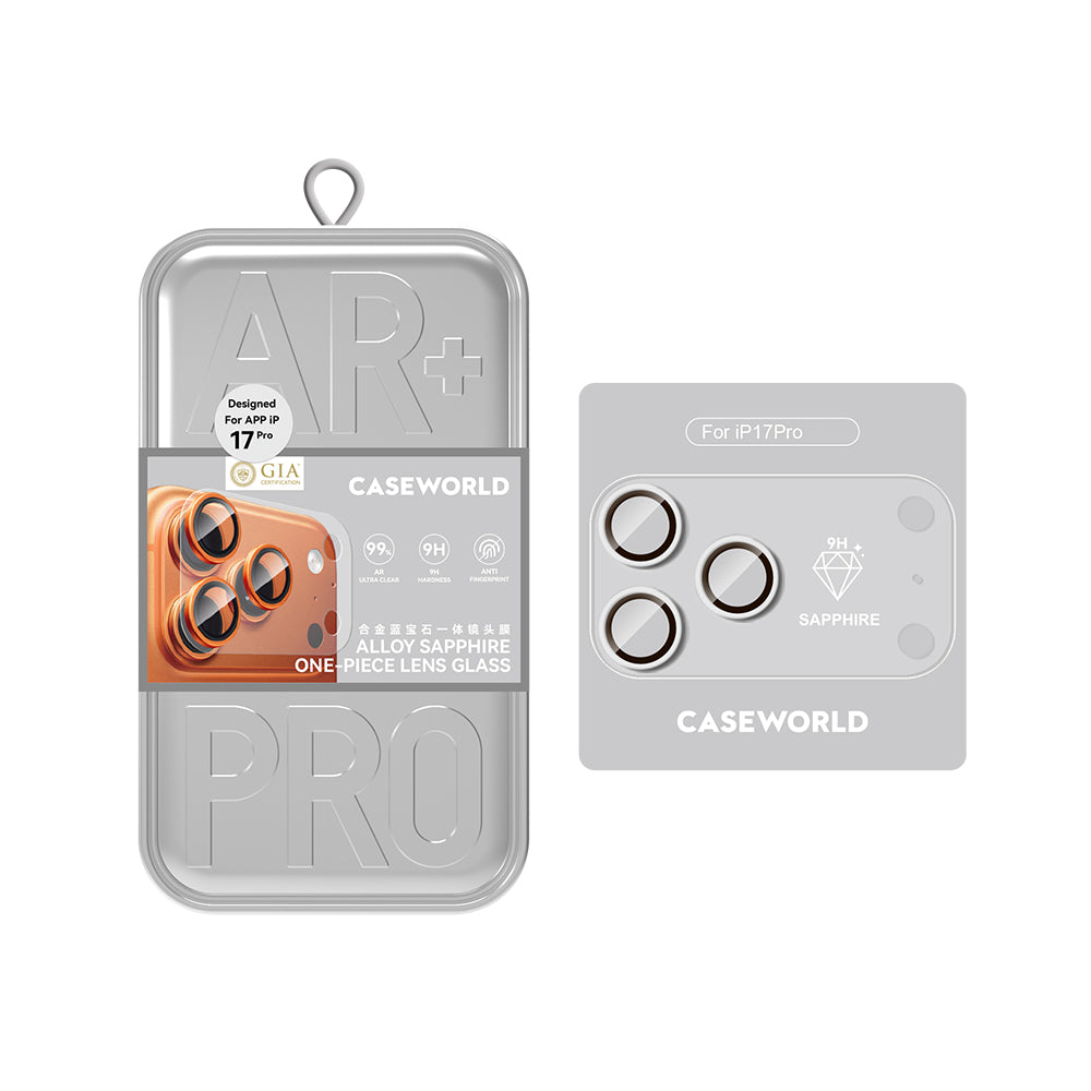 iPhone 17 Pro CaseWorld Alloy Sapphire One-Piece Anti Reflective Safir Kamera Lens Koruyucu Gümüş