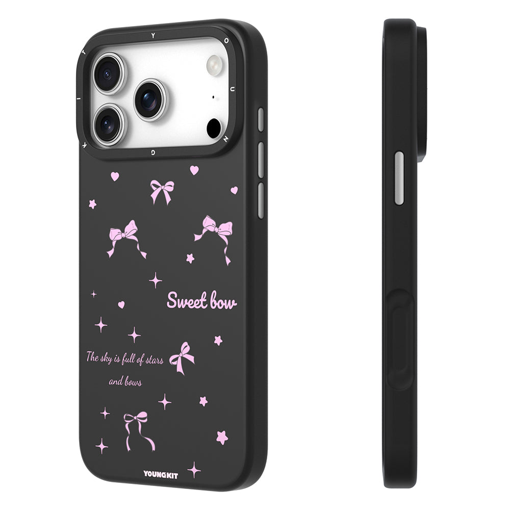 iPhone 17 Pro Uyumlu Kılıf M-Safe Şarj Özellikli Airbagli Youngkit Sweathart Serisi Kapak Gri