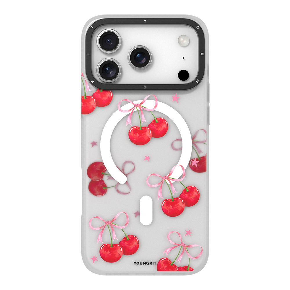 iPhone 17 Pro Uyumlu Kılıf M-Safe Şarj Özellikli Airbagli Youngkit Sweathart Serisi Kapak Gri