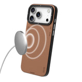 iPhone 17 Pro Uyumlu Kılıf M-safe Basit Mat Deri Desenli Youngkit Tech Fashion Serisi Kapak Gri