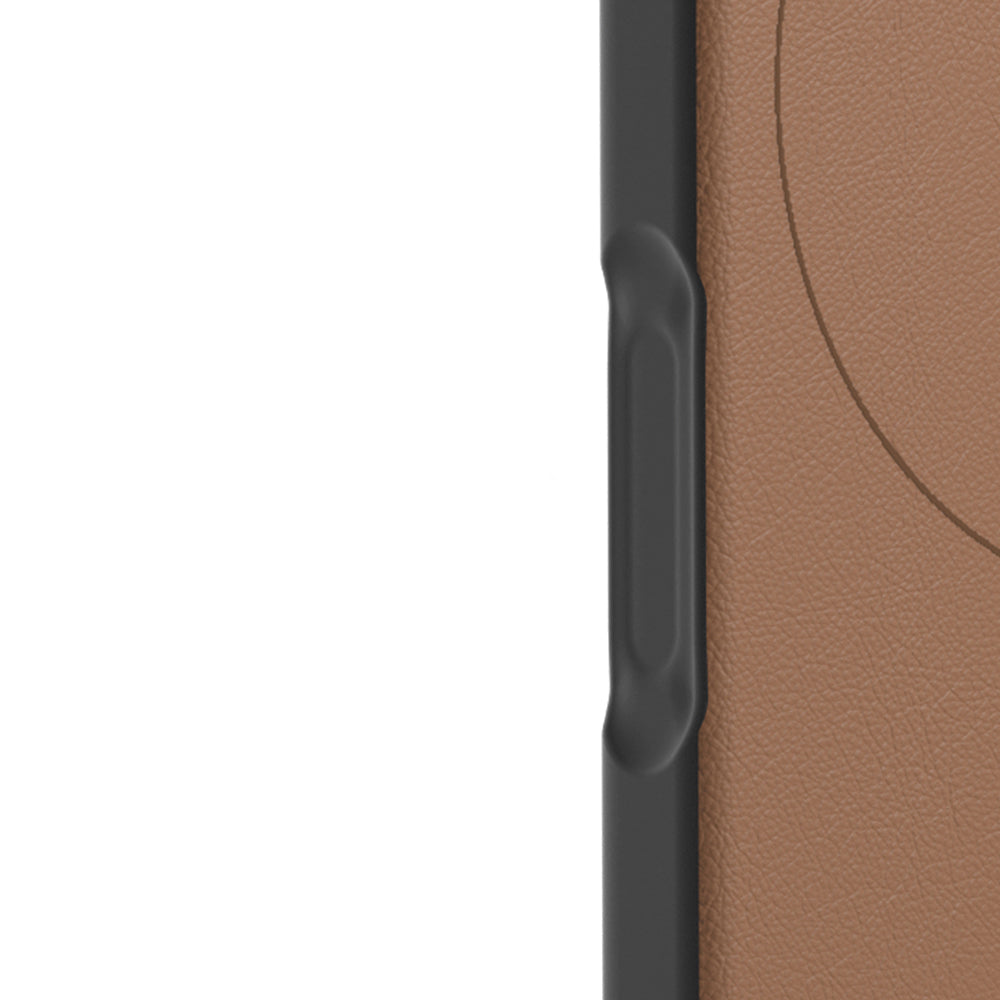 iPhone 17 Pro Uyumlu Kılıf M-safe Basit Mat Deri Desenli Youngkit Tech Fashion Serisi Kapak Gri