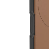 iPhone 17 Pro Uyumlu Kılıf M-safe Basit Mat Deri Desenli Youngkit Tech Fashion Serisi Kapak Gri