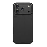 iPhone 17 Pro Uyumlu Kılıf M-safe Basit Mat Deri Desenli Youngkit Tech Fashion Serisi Kapak Gri