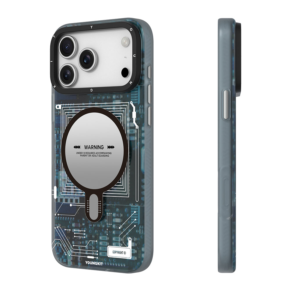 iPhone 17 Pro Uyumlu Kılıf M-safe Kamera Denetim Butonlu Youngkit Technology Serisi Kapak Siyah