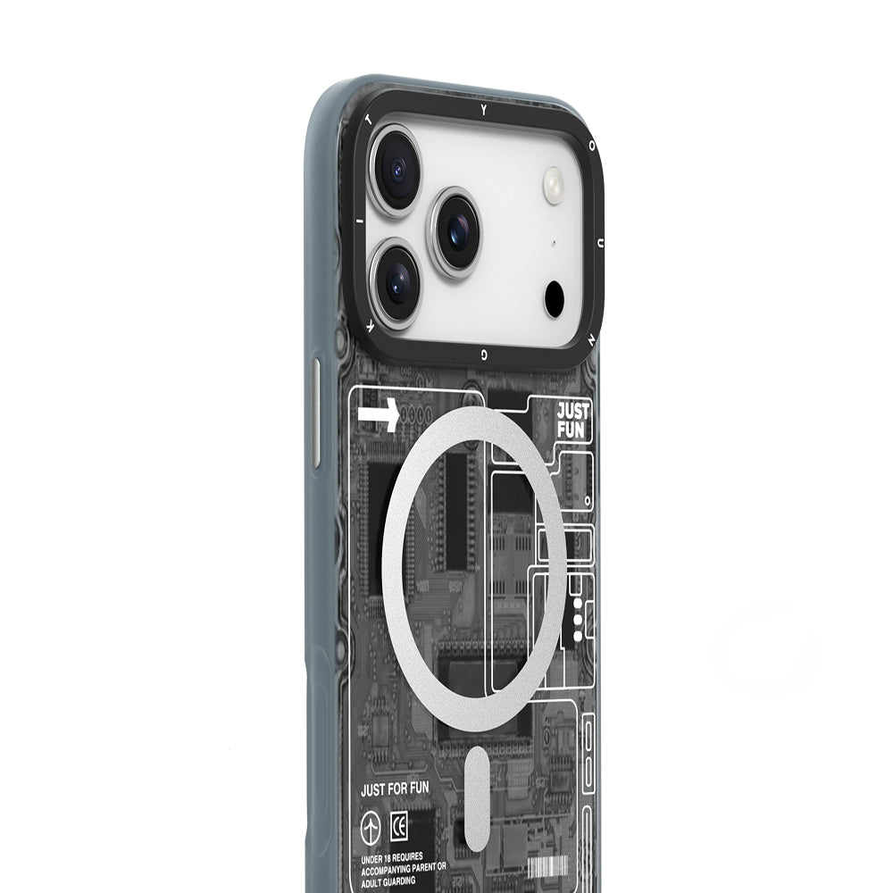 iPhone 17 Pro Uyumlu Kılıf M-safe Kamera Denetim Butonlu Youngkit Technology Serisi Kapak Siyah